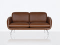 Canapé 2 places - similicuir - 170 x 88 x 84 cm - brun caramel - style moderne minimaliste avec pieds métalliques