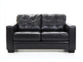 Canapé 2 places - similicuir - 166 x 90 x 89 cm - noir - style contemporain capitonné