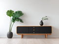 Meuble d'entrée-Bois-168 x 42 x 76 cm-Noir-Bois naturel-Style scandinave moderne