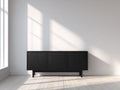 Meuble d'entrée-Bois-151 x 40 x 69 cm-Noir-Style scandinave minimaliste