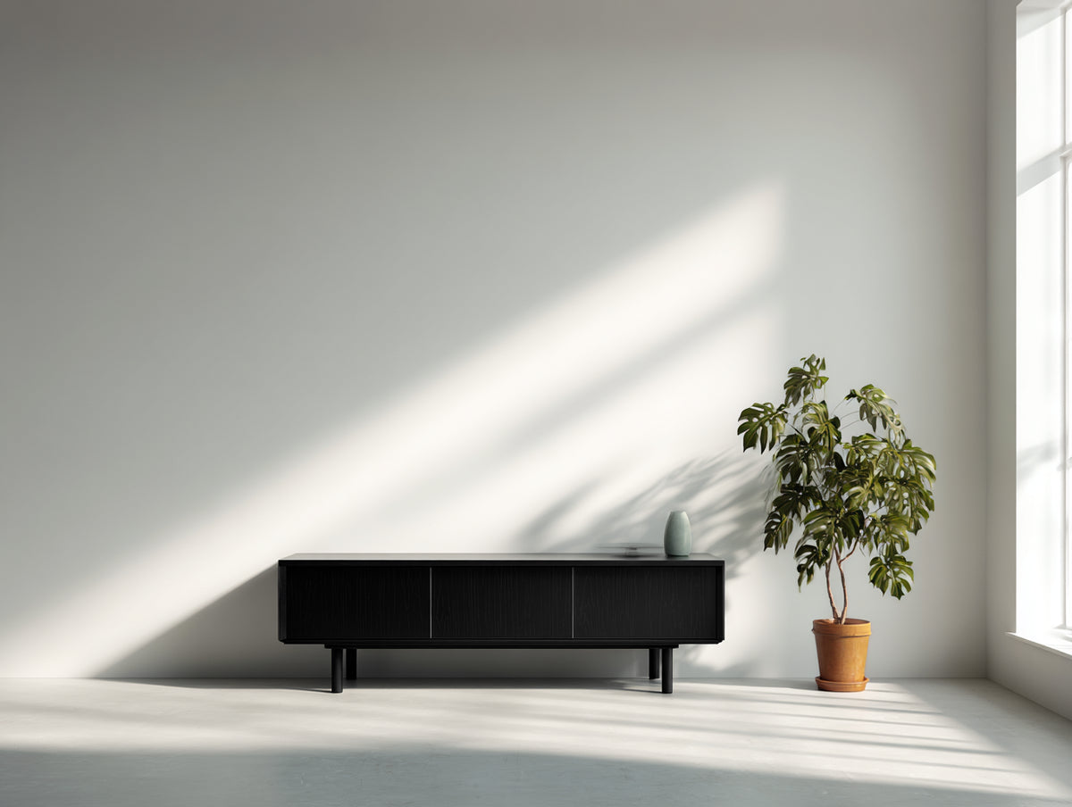Meuble d'entrée-Bois-152 x 40 x 66 cm-Noir-Style minimaliste moderne