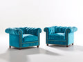 Ensemble de canapés - velours - 106 x 93 x 80 cm - bleu turquoise - style Chesterfield