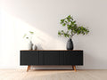 Meuble d'entrée-Bois-158 x 41 x 76 cm-Noir-Style scandinave moderne