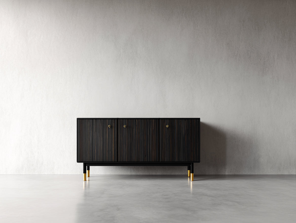 Meuble d'entrée-Bois-138 x 40 x 73 cm-Brun foncé-Noir-Style moderne raffiné