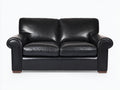 Canapé 2 places - similicuir - 177 x 95 x 90 cm - noir - style classique confortable à accoudoirs roulés