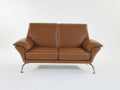 Canapé 2 places - similicuir - 179 x 94 x 90 cm - caramel - style contemporain à accoudoirs enveloppants